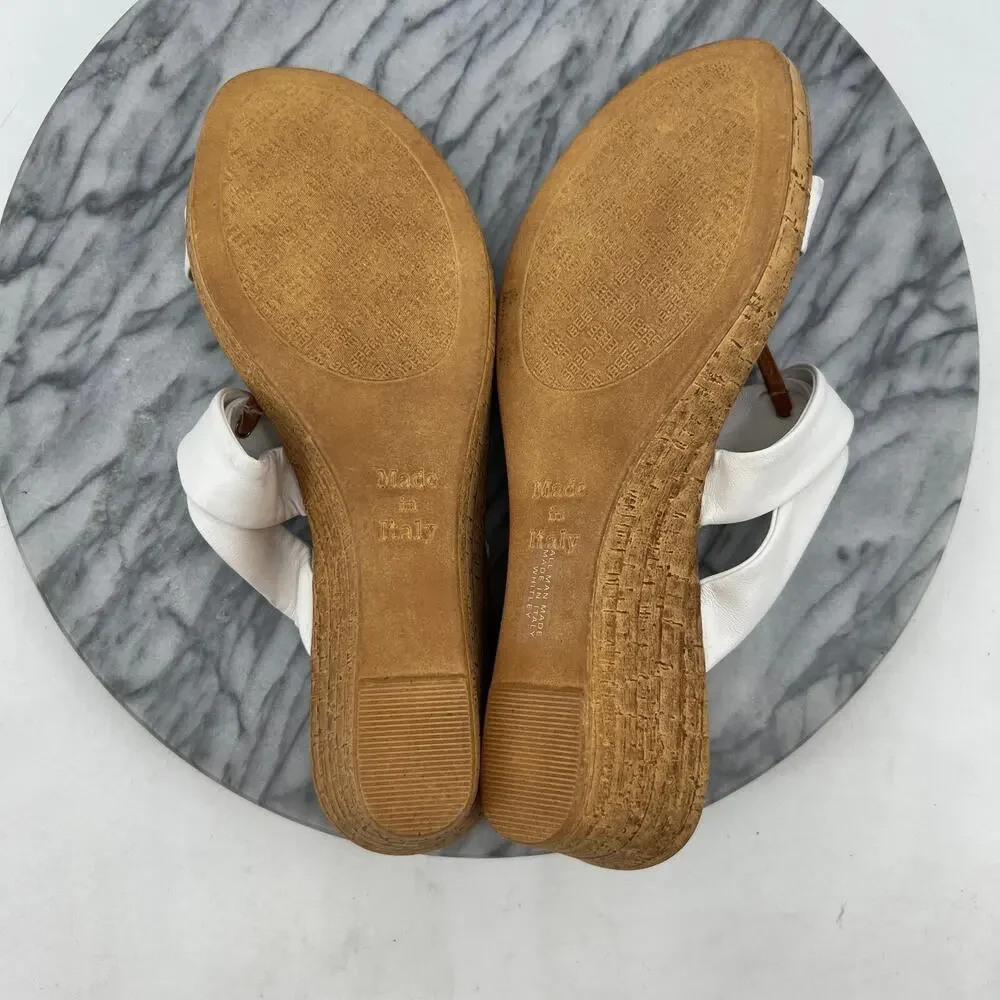 Italian Shoemakers‎ Womens 10 Sandals Slip On Wedge Heel Elastic Gore Straps